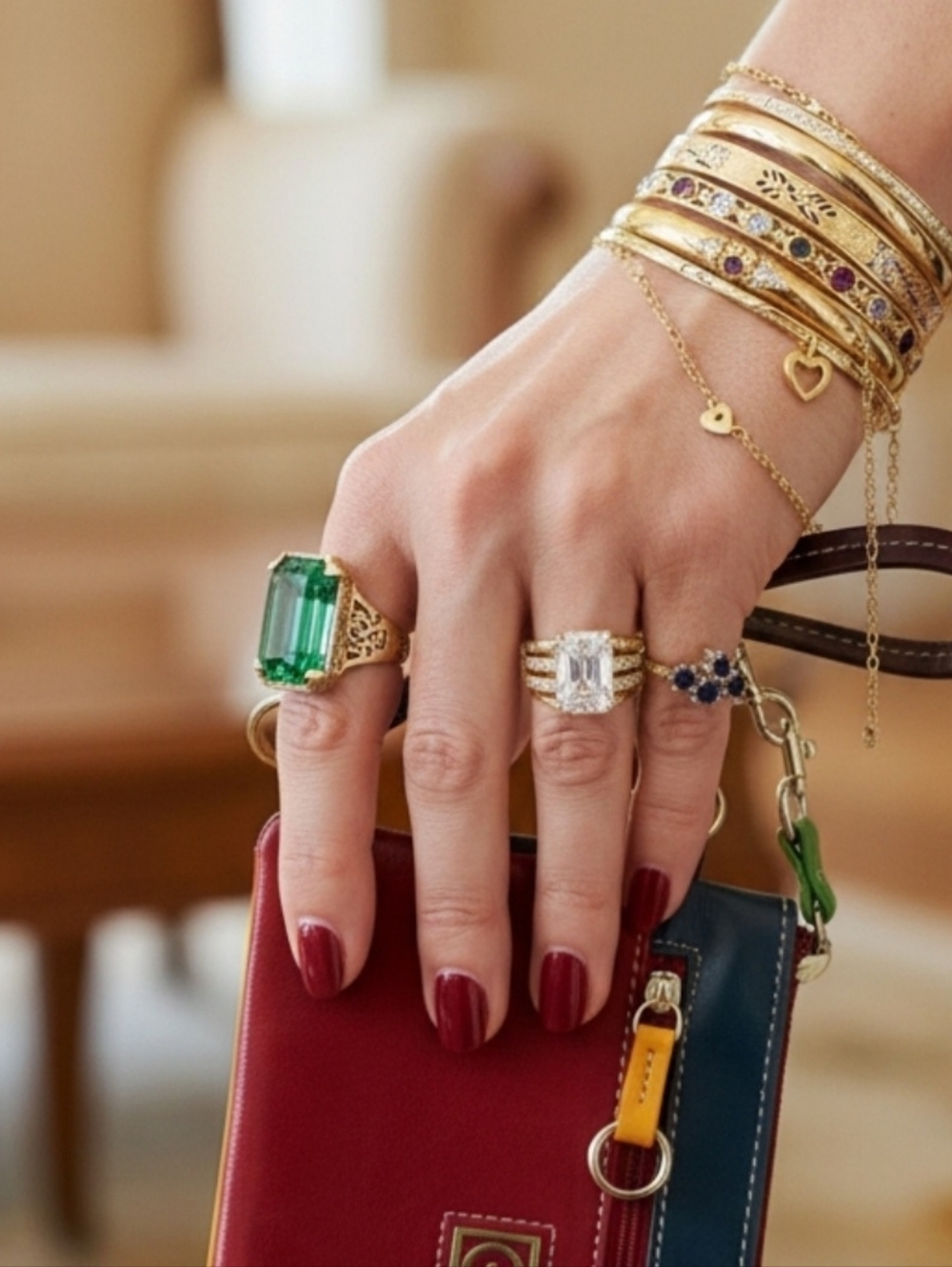 Colorful Leather Wristlet